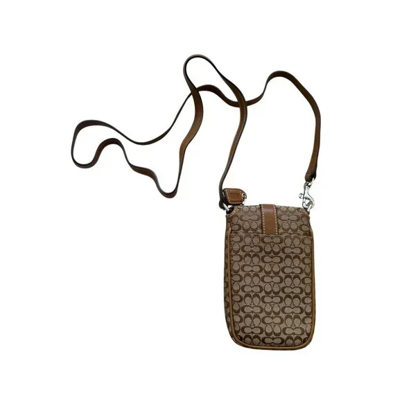 COACH Vintage Brown Logo Buckle Mini Crossbody Bag